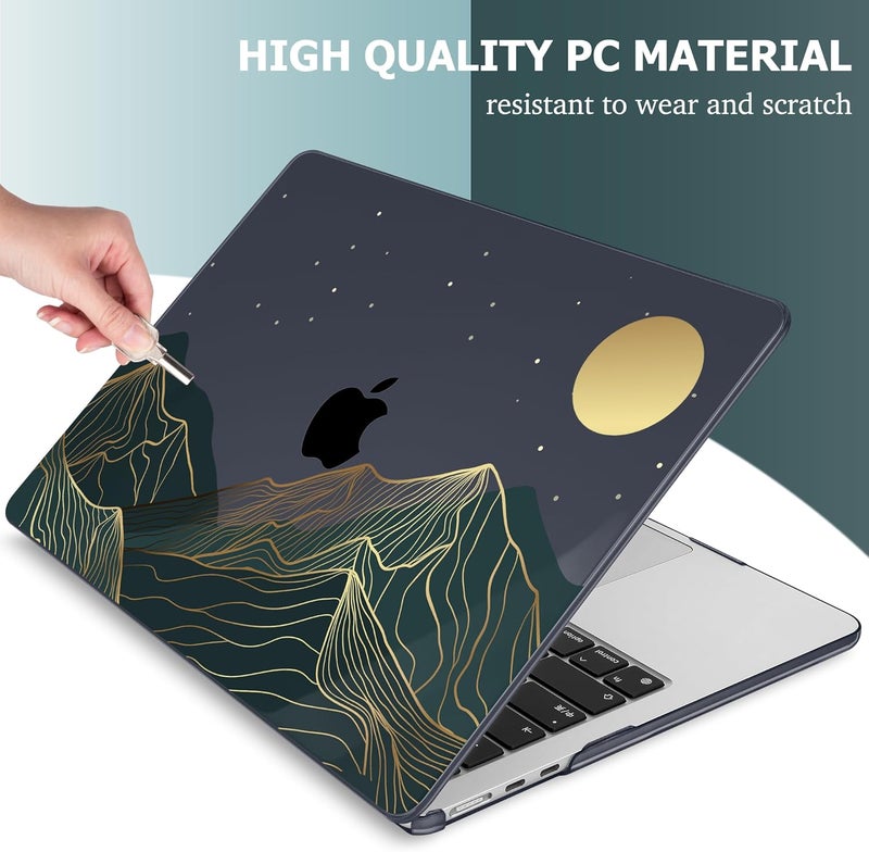 Mektron Designed for 2025/2024/2023 MacBook Air 15 INCH M4 A3241 /M3 A3114 /M2 A2941 Case, Printed Plastic Hard Shell Cover with 15.3" Liquid Retina Display Touch ID, Abstract Mountain C112 - Image 4